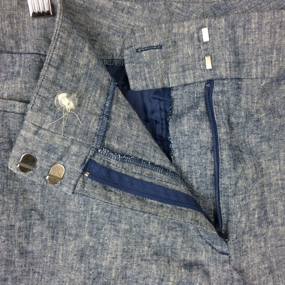 Ann Taylor Linen Dress Pants Womens 12 Blue Classic Career Preppy Teacher - Picture 14 of 16